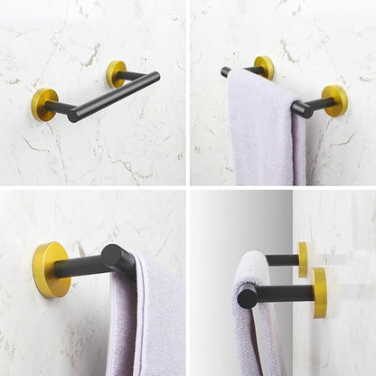 9-Inch Towel Bar SUS 304 Stainless Steel Towel Rack Wall Mounted Towel Rail Towel Rod for Bathroom Modern Style Black & Gold