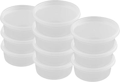 ProTakeOut 8oz [240 set] Heavy Duty Plastic Deli Container | BPA-Free Food Storage with Airtight Leak‑Proof Lids | Microwave, Freezer & Dishwasher Safe – Stackable, Bulk Reusable Soup & Meal Prep Tub