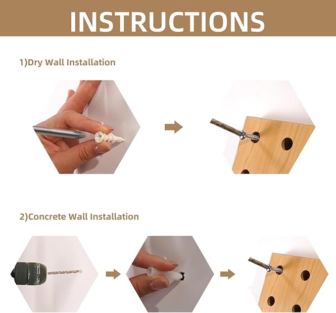 Pegboard Organization Set 2-Pack Beige Wooden Pegboards with Shelves & Hooks | Creative Display & Storage Solution for Home, Office, Bathroom