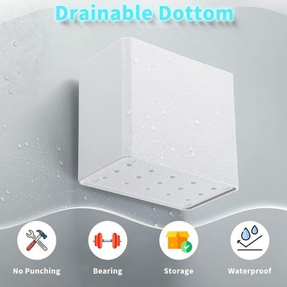 Suclain 8 Pcs Wall Mounted Organizer Non-Drilling Adhesive Floating Shelf White Wall Bin Organizer Hanging Storage Containers for Bedroom Bathroom Kitchen Office