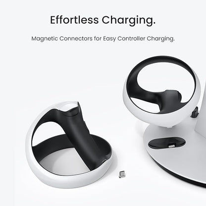 KIWI design D2 3-in-1 Controller Charging Station for PSVR2 and PS5 with VR Display Stand and LED-Charging Indicator