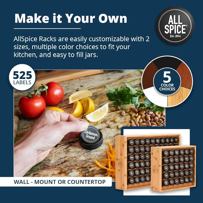 AllSpice 4" Glass Spice Jars 4 fluid ounces- 18 Pack