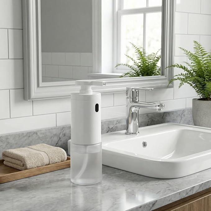 Automatic Foam Soap Dispenser, Touchless Sensor, ABS Plastic, Type-C Rechargeable, 350ml Capacity, Ideal for Kitchen & Bathroom
