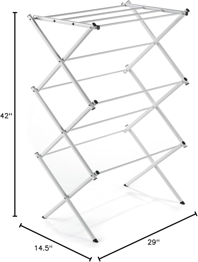 Polder 8311-90 Freestanding Accordion Clothes Drying Rack, 29" x 14.5" x 42", White