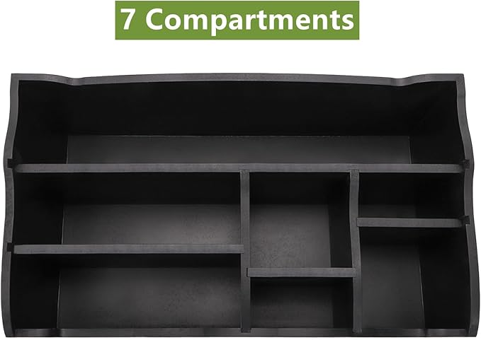 DEAYOU Snack Organizer for Countertop, Wooden Snack Storage Bins Basket, Large 7 Compartment Coffee Bar Station Organizer for Pantry, Kitchen, Office, Chips, Candy, Packet, 15.8" L x 9" W x 5.4" H