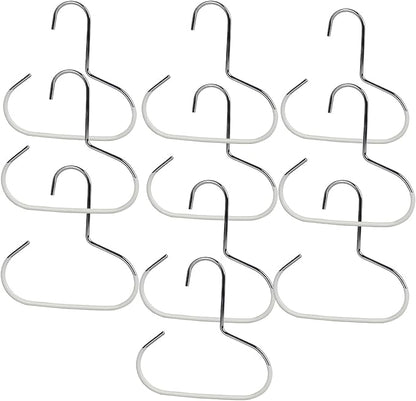 Durable Steel Hangers Maximize Closet Space with Versatile Storage, Hat Organizer Durable Stainless Steel, Durable Steels Hangers for Caps, Ties, Scarves, Clothes (White,10pcs)