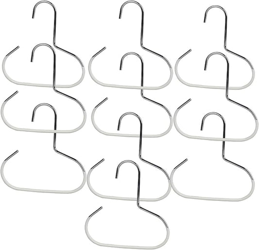 Durable Steel Hangers Maximize Closet Space with Versatile Storage, Hat Organizer Durable Stainless Steel, Durable Steels Hangers for Caps, Ties, Scarves, Clothes (White,10pcs)
