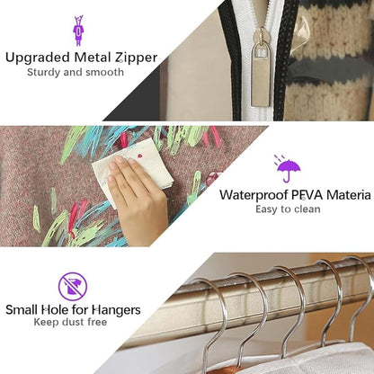 4 PCS 40"Clear garment bags for hanging clothes storage protectors clothes cover for hanging bag with 4 pcs Shoe storage bag (Clear-4PCS)