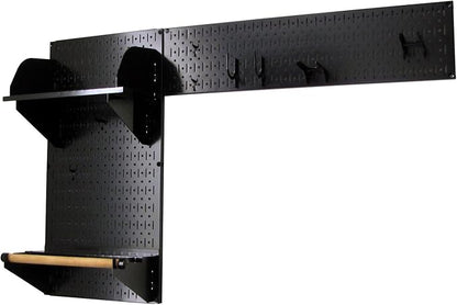 Wall Control Pegboard Garden Supplies Storage and Organization Garden Tool Organizer Kit with Black Pegboard and Black Accessories