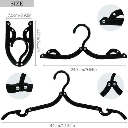 24 PCS Travel Hangers - Cruise Ship Essentials Portable Folding Clothes Hangers Travel Essentials Foldable Clothes Drying Rack for Travel (Black)