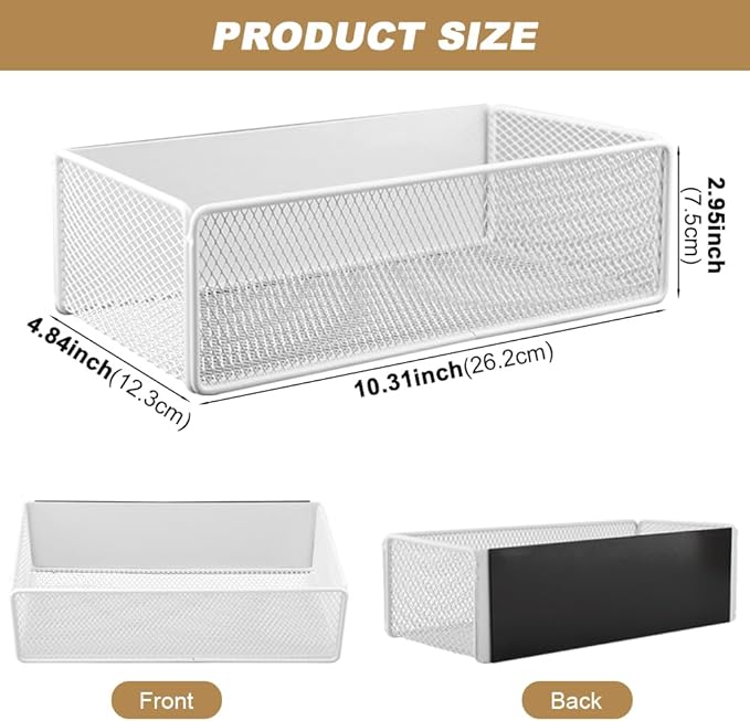 Magnetic Shelf for Washing Machine, Magnetic Basket Organizer, Magnetic Storage Bin Box Container for Fridge, Magnetic Basket Organizer for Laundry Kitchen (Large, White)