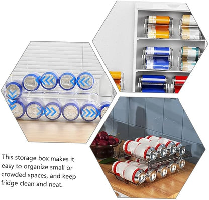 JECOMPRIS Can Drink Organizer for Fridge Soda Can Dispenser Large Capacity Soda Storage Box