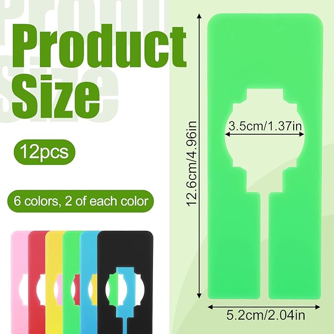 12 PCS Clothing Rack Dividers Plastic Closet Dividers for Hanging Clothes Plastic Clothing Divider Writable Reusable Separators Closets Labels Divider Size Tags for Clothings Racks Sorting, 6 Colors