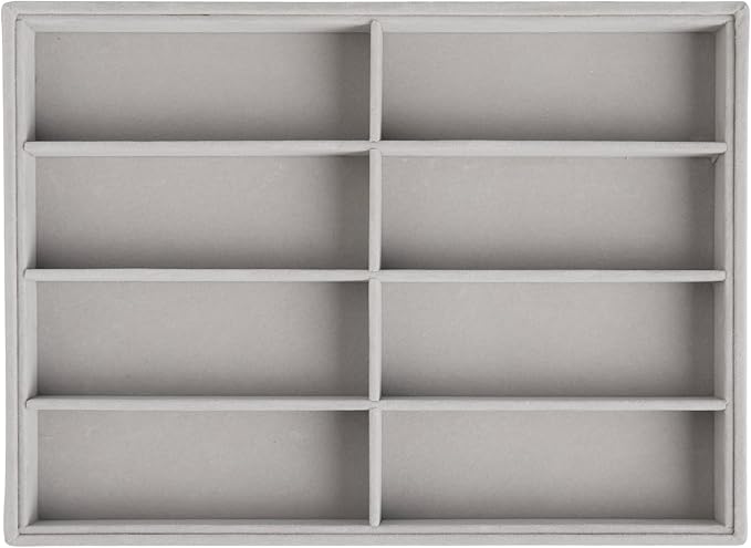 Frebeauty Sunglass Organizer,Velvet Glasses Organizer,8-Slot Sunglasses Tray for Drawer, Men's/Women's Sunglasses Box, Glasses Holder for Watch Stackable Eyeglass/Eyewear Display Tray(Grey)