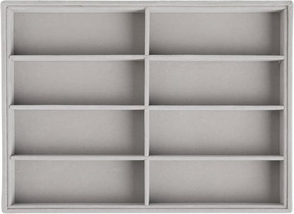Frebeauty Sunglass Organizer,Velvet Glasses Organizer,8-Slot Sunglasses Tray for Drawer, Men's/Women's Sunglasses Box, Glasses Holder for Watch Stackable Eyeglass/Eyewear Display Tray(Grey)