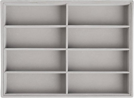 Frebeauty Sunglass Organizer,Velvet Glasses Organizer,8-Slot Sunglasses Tray for Drawer, Men's/Women's Sunglasses Box, Glasses Holder for Watch Stackable Eyeglass/Eyewear Display Tray(Grey)