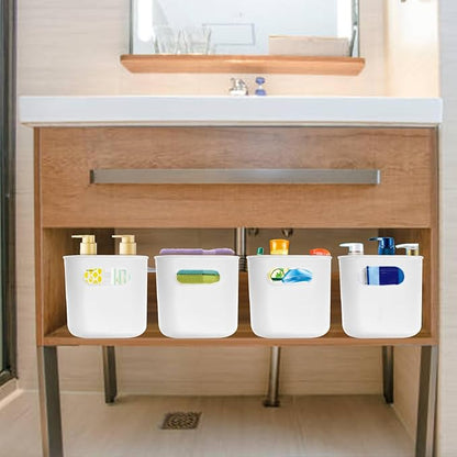 13 Pcs Plastic Storage Bins White Storage Bin Organizer Baskets Small Storage Containers for Pantry Home Kitchen (10 x 7 x 6 Inch)