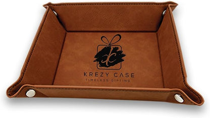 Krezy Case Valet Tray For Men, PU Leather Valet Customized Tray, PU Leather Valet Tray For Women, Desk Organizer, Mens Valet Tray, Personalized Catch All Tray