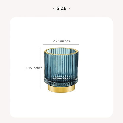 LEICURACE Makeup Brush Holder Organizer,Toothbrush Holders,Desk Pen Pencil Holder,Multifunctional Vintage Glass Brush Cup(A3-30-US)