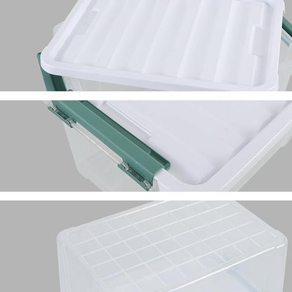 Melontray 20 Quart Clear Stackable Storage Box, 6-Pack Plastic Storage Container with Latching Lid