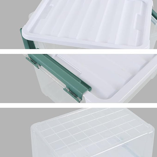 Melontray 20 Quart Clear Stackable Storage Box, 6-Pack Plastic Storage Container with Latching Lid