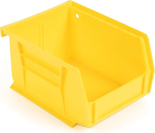 Hudson Exchange 5-1/2" x 4" x 3" Plastic Stackable Storage Bin and Hanging Container, Yellow