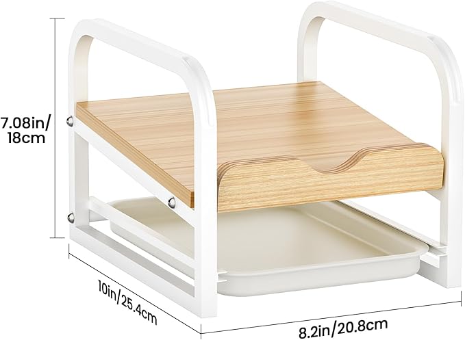 Laundry Detergent Holder Liquid Laundry Detergent Riser and Stand with Drip Tray for Laundry Room Organization (Tilted-White)