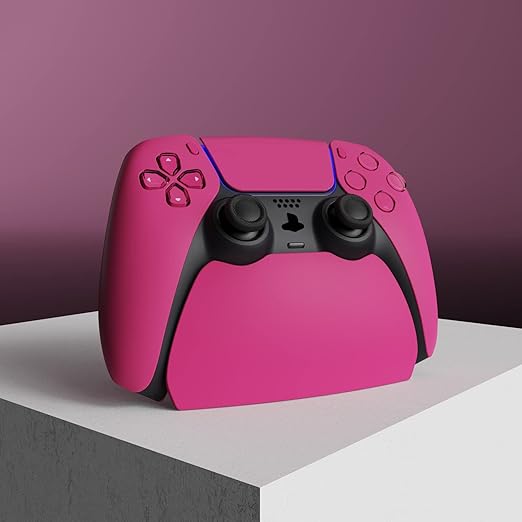 PlayVital 2 Pack Controller Display Stand for ps5, Gamepad Stand Desk Holder for ps5 Controller Accessories with Rubber Pads, Nova Pink