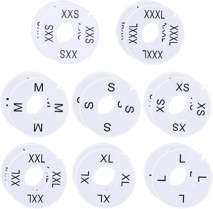 16 Pcs Clothing Size Dividers,Size Rings for Clothing Racks Round White Plastic Clothings Sizes Closet Rack Dividers Hangers Pre-Labeled (XXS-XXXL) Round Sizer for Rods and Organizers