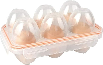 FantasyDay 6 Grids Egg Holders, Sturdy Shockproof Durable Egg Cartons Egg Containers With Lid for Refrigerator - Large Capacity Egg Organizer Box for Home Kitchen Outdoor Picnic Hiking Storage