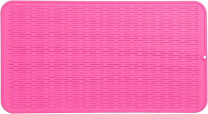 Silicone Dish Drying Mat for Multiple Usage,Easy clean,Eco-friendly,Heat-resistant Silicone Mat for Kitchen Counter or Sink,Refrigerator or Drawer Liner Rose 4XL 32 inches x 18 inches