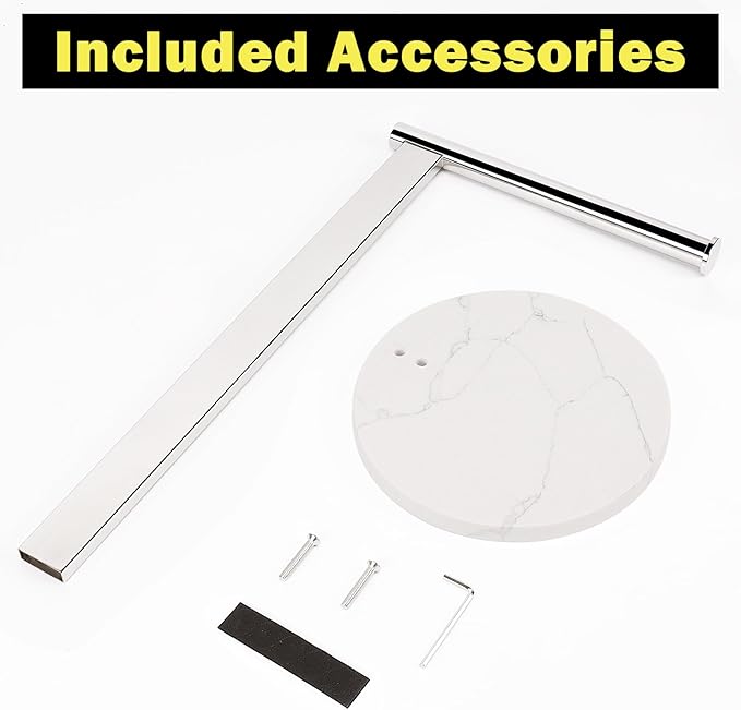 Stainless Steel L-Shaped Hand Towel Holder, SUS304 Bathroom Towel Rack with Thickened Base for Countertop Vanity (Chrome)