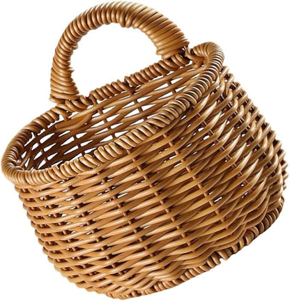 Multi-function Wall-mounted Storage Basket for Kitchen Woven Organizer for Garlic Eggs and Vegetables Rustic Decorative Basket for Organization