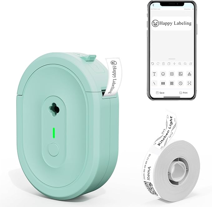 N12 Label Maker Machine with Tape, Portable Thermal Label Printer, Mini Labeler Wireless Bluetooth Label Makers for Home Office Kids Items