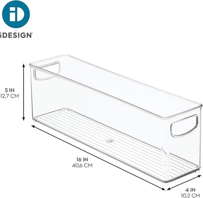 iDesign Recycled Plastic Stackable Storage Bin - Perfect to Hold Breast Milk Bags - Clear