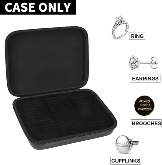 GWCASE Ring Organizer Storage Case - Jewelry Ring Display Collector Box with 42 Slots. Rings Tray Holder Showcase Fits for 50+ Rings, Earrings, Brooches and Cufflinks (Box Only)-Dark