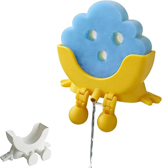 3D Printed Sink Sponge Holder, Peeing Scrub Sponges Holder with Drainage, Funny Storage Stand for Cute Smiley Sponge, Kitchen Sink Organizer Storage Accessory
