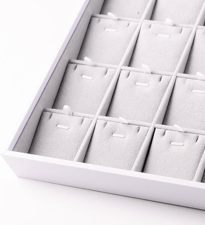 Oirlv Velvet Stackable Jewelry Trays Pendant Display Organizer Storage Tray (24 Grids Pendant)