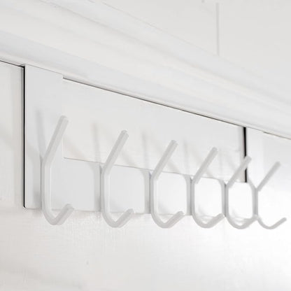 WEBI Over The Door Hooks,Over Door Towel Rack,Door Hanger,Door Coat Hanger,Door Coat Rack,Door Hooks for Hanging Clothes,Back of Door,White