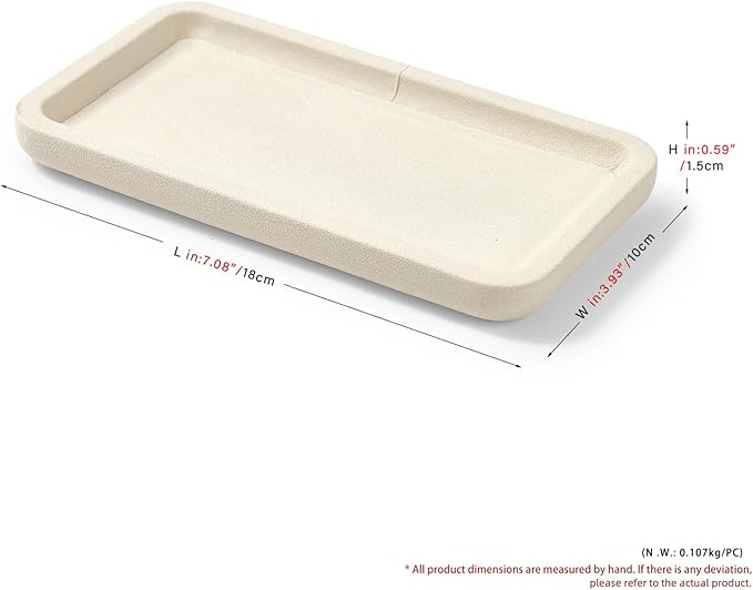 Woodten Microfiber Jewelry Display Flat Tray for Rings Earrings Necklace Bracelet, Jewelry Photograph Display Catchall Organizer Tray Dish(S,Beige)