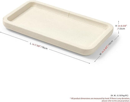 Woodten Microfiber Jewelry Display Flat Tray for Rings Earrings Necklace Bracelet, Jewelry Photograph Display Catchall Organizer Tray Dish(S,Beige)
