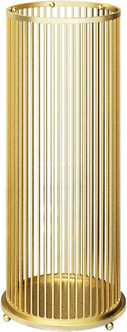 Metal Umbrella Holder for Entryway, Office Commercial Large Capacity Metal Umbrella Holder for Business Metal Frame Umbrella Storage Shelf Modern Indoor Entryway(Gold)