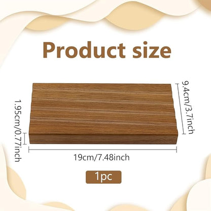 MAYJOYDIY Wooden Desk Pen Pencil Tray 4 Fountain Pen Holder Minimalist Valet Tray Pencil Case Organizer Suitable for School, Home, Office Desktop Office Art Accessories (Coconut Brown)