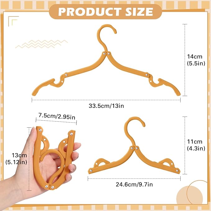 24 Pcs Travel Hangers Portable Foldable Hangers Cruise Ship Essentials Non-Slip Foldable Space Saving Clothes Drying Rack for Travel Cruise Business Trip Suitcase Dormitory School Hotel(Bright)