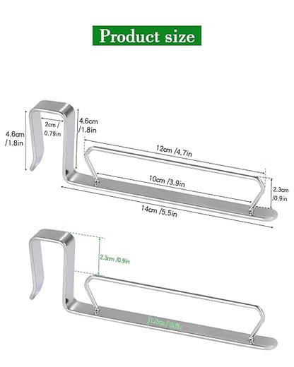YQh Stainless Steel Cabinet Door Trash Bag Holder for Kitchen Cabinet Door and Drawer, Cabinet Door Hook Adjustable Spacing, Suitable for Plastic Bags with Handles Food Bags