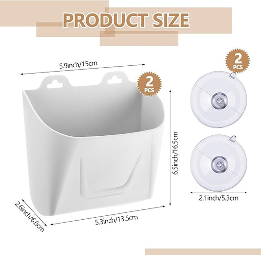 Novabright 2 Pack Magnetic Lint Bin for Laundry Room Trash Silicone Can for Dryer Kitchen Fridge, or Other Metal Surface Organizer Box(White)