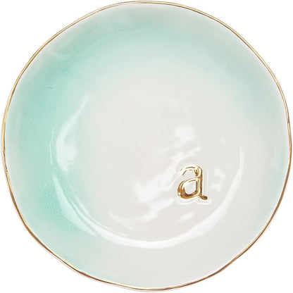 COLLECTIVE HOME - Ceramic Jewelry Tray, Decorative Trinket Dish for Rings Earrings Necklaces Bracelet Watch Keys, Birthday Mother's Day Christmas Gift for Women, 4.75", Colored Surface (A)