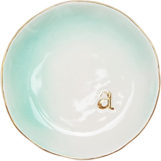 COLLECTIVE HOME - Ceramic Jewelry Tray, Decorative Trinket Dish for Rings Earrings Necklaces Bracelet Watch Keys, Birthday Mother's Day Christmas Gift for Women, 4.75", Colored Surface (A)