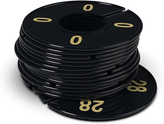 Sets of Women's Clothing Round Rack Size Dividers (Sizes 0-28 Even) and Quantities Available … (45, Black with Gold Print)