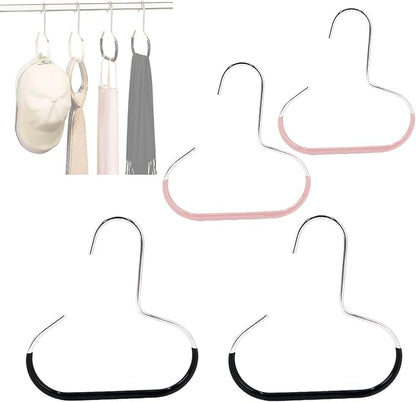 Durable Steel Hangers Maximize Closet Space with Versatile Storage, Hat Organizer Durable Stainless Steel, Durable Steels Hangers for Caps, Ties, Scarves, Clothes (Mixed,4 pcs)